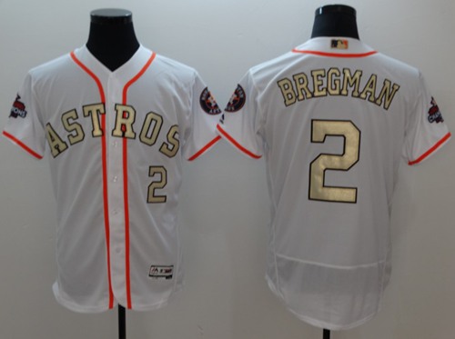 Astros #2 Alex Bregman White FlexBase Authentic 2017 World Series Champions Gold Program Stitched MLB Jersey Astros #2 Alex Bregman White FlexBase Authentic 2017 World Series Champions Gold Program Stitched MLB Jersey