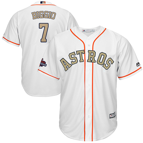 Astros #7 Craig Biggio White 2018 Gold Program Cool Base Stitched MLB Jersey Astros #7 Craig Biggio White 2018 Gold Program Cool Base Stitched MLB Jersey
