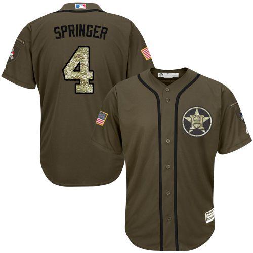 Astros #4 George Springer Green Salute to Service Stitched MLB Jersey Astros #4 George Springer Green Salute to Service Stitched MLB Jersey