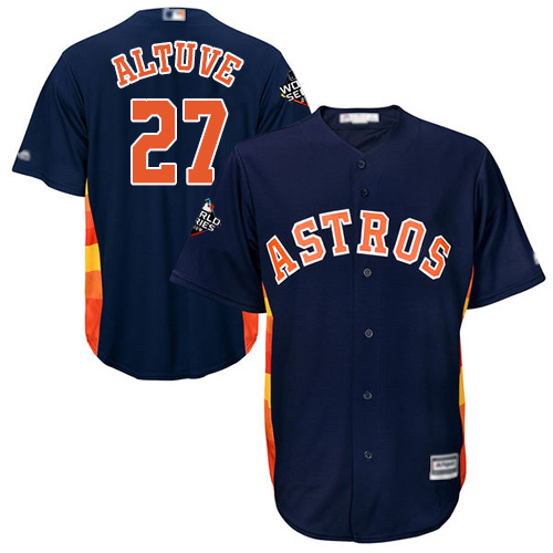 Astros #27 Jose Altuve Navy Blue New Cool Base 2019 World Series Bound Stitched MLB Jersey Astros #27 Jose Altuve Navy Blue New Cool Base 2019 World Series Bound Stitched MLB Jersey