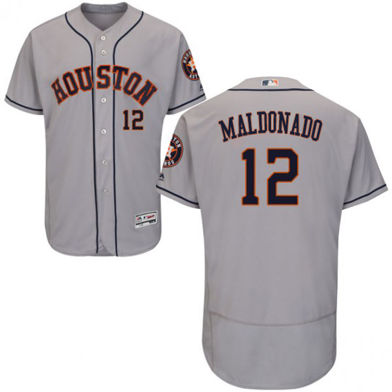 Astros #12 Martin Maldonado Grey Flexbase Authentic Collection Stitched MLB Jersey Astros #12 Martin Maldonado Grey Flexbase Authentic Collection Stitched MLB Jersey