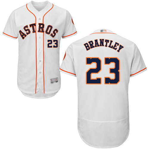Astros #23 Michael Brantley White Flexbase Authentic Collection Stitched MLB Jersey Astros #23 Michael Brantley White Flexbase Authentic Collection Stitched MLB Jersey
