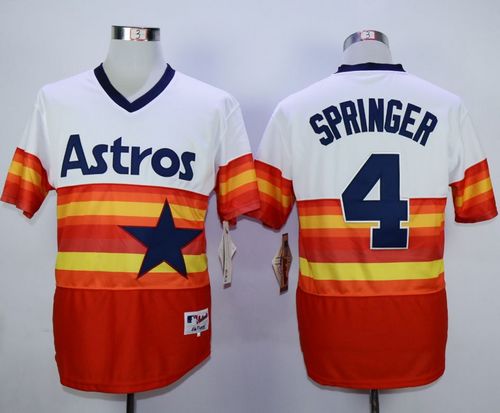 Astros #4 George Springer White/Orange 1980 Turn Back The Clock Stitched MLB Jersey Astros #4 George Springer White/Orange 1980 Turn Back The Clock Stitched MLB Jersey
