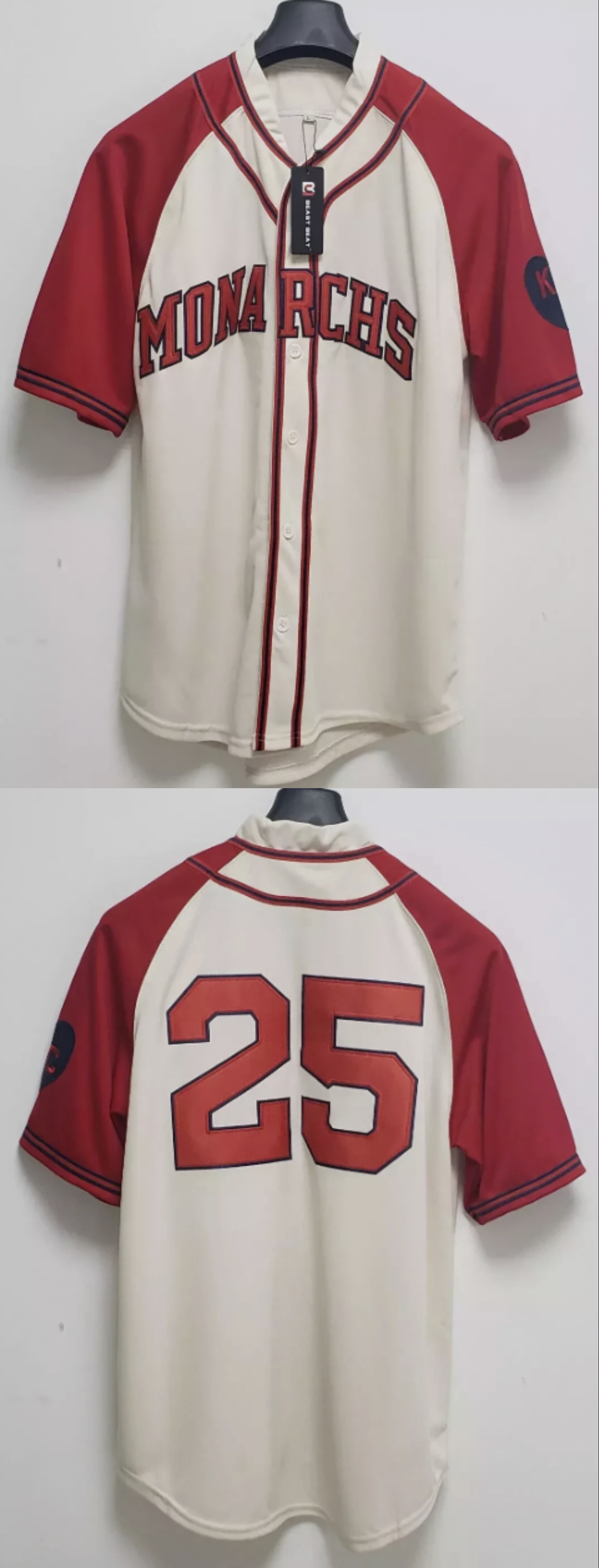 Men's Kansas City Monarchs #25 Satchel Paige Stitched Baseball Jersey Men's Kansas City Monarchs #25 Satchel Paige Stitched Baseball Jersey