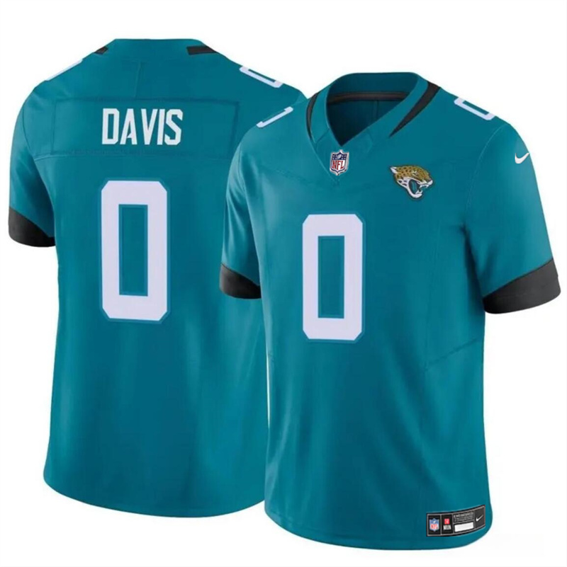 Men's Jacksonville Jaguars #0 Gabe Davis Teal 2023 F.U.S.E Vapor Untouchable Limited Stitched Jersey Men's Jacksonville Jaguars #0 Gabe Davis Teal 2023 F.U.S.E Vapor Untouchable Limited Stitched Jersey