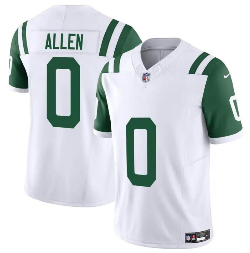 Men's New York Jets #0 Braelon Allen White Classic Alternate Vapor F.U.S.E. Limited Stitched Football Jersey Men's New York Jets #0 Braelon Allen White Classic Alternate Vapor F.U.S.E. Limited Stitched Football Jersey