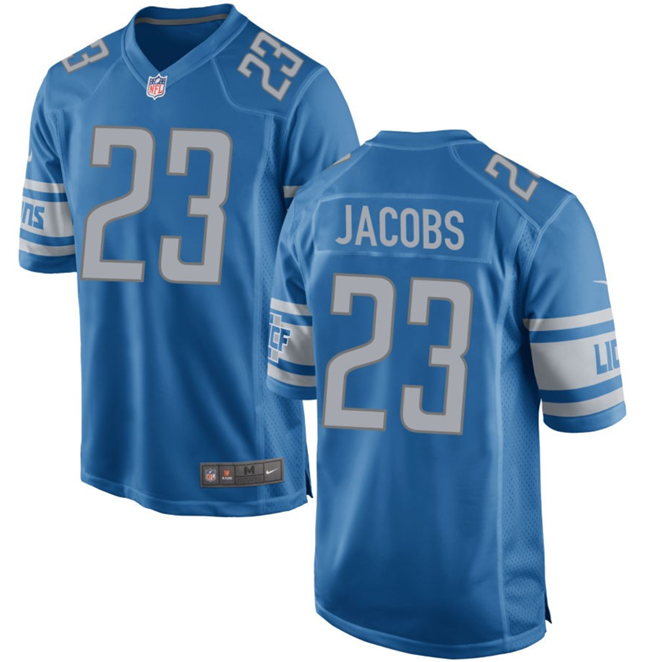 Men's Detroit Lions #23 Jerry Jacobs Blue Stitched Game Jersey Men's Detroit Lions #23 Jerry Jacobs Blue Stitched Game Jersey
