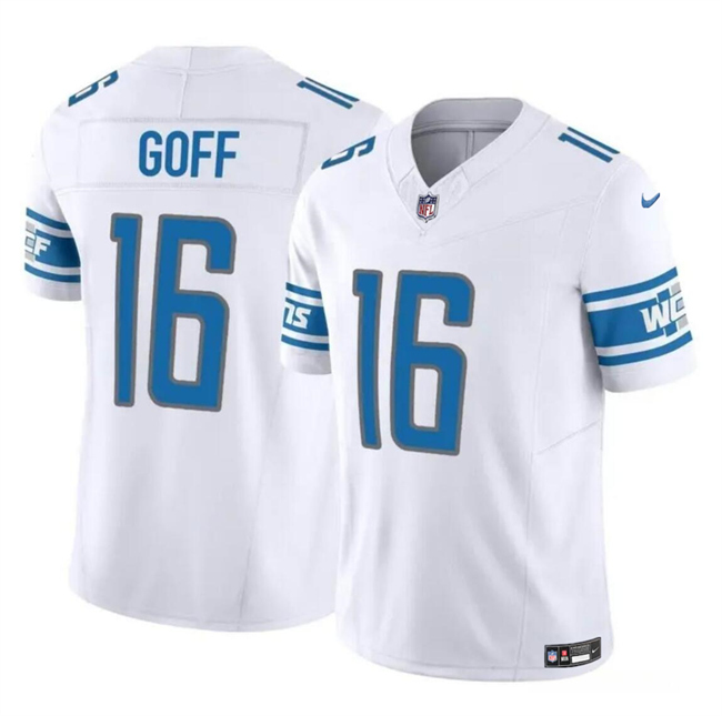 Men's Detroit Lions #16 Jared Goff White 2023 F.U.S.E. Vapor Untouchable Limited Stitched Jersey Men's Detroit Lions #16 Jared Goff White 2023 F.U.S.E. Vapor Untouchable Limited Stitched Jersey