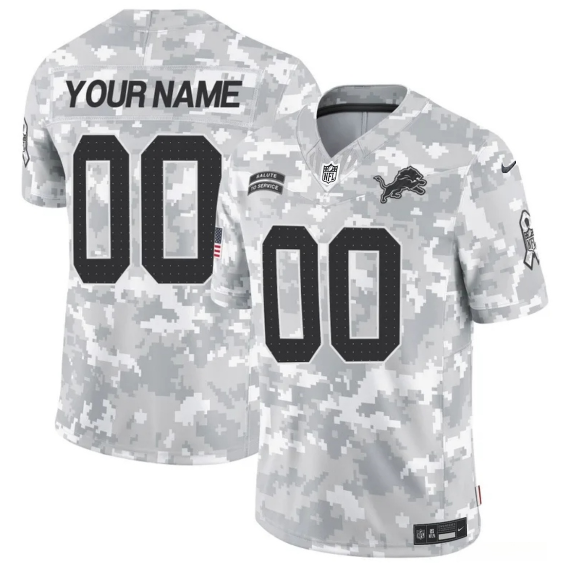 Men's Detroit Lions Active Player Custom 2024 F.U.S.E Arctic Camo Salute to Service Limited Stitched Football Jersey Men's Detroit Lions Active Player Custom 2024 F.U.S.E Arctic Camo Salute to Service Limited Stitched Football Jersey