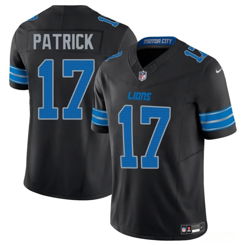 Men's Detroit Lions #17 Tim Patrickn Black 2024 F.U.S.E. 2nd Alternate Vapor Limited Stitched Jersey Men's Detroit Lions #17 Tim Patrickn Black 2024 F.U.S.E. 2nd Alternate Vapor Limited Stitched Jersey