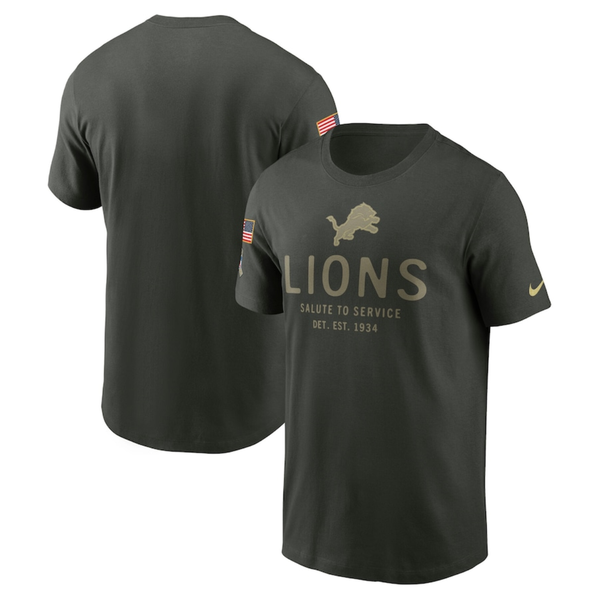Men's Detroit Lions Forest Green 2025 Salute to Service Sideline Primary Edge Dri-FIT T-Shirt Men's Detroit Lions Forest Green 2025 Salute to Service Sideline Primary Edge Dri-FIT T-Shirt