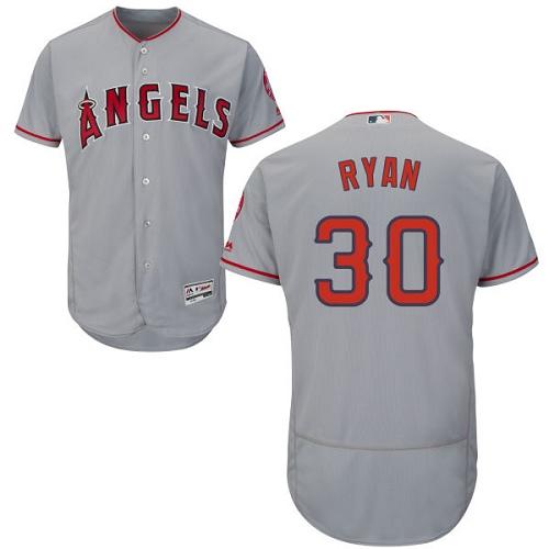 Angels of Anaheim #30 Nolan Ryan Grey Flexbase Authentic Collection Stitched MLB Jersey Angels of Anaheim #30 Nolan Ryan Grey Flexbase Authentic Collection Stitched MLB Jersey