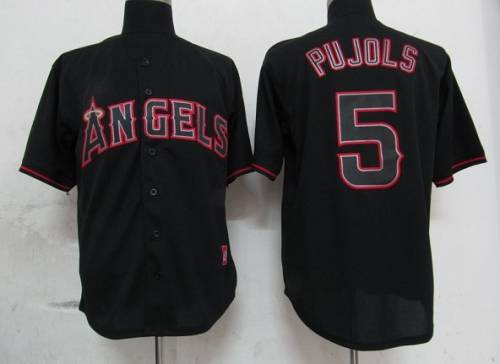 Angels of Anaheim #5 Albert Pujols Black Fashion Stitched MLB Jersey Angels of Anaheim #5 Albert Pujols Black Fashion Stitched MLB Jersey