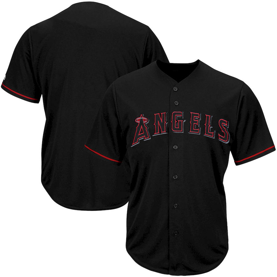 Los Angeles Angels Majestic Big & Tall Pop Fashion Jersey Black Los Angeles Angels Majestic Big & Tall Pop Fashion Jersey Black