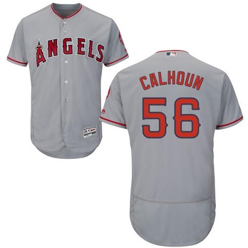 Angels of Anaheim #56 Kole Calhoun Grey Flexbase Authentic Collection Stitched MLB Jersey Angels of Anaheim #56 Kole Calhoun Grey Flexbase Authentic Collection Stitched MLB Jersey