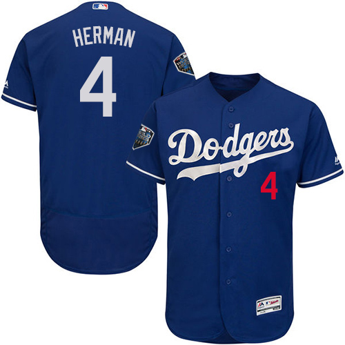 Dodgers #4 Babe Herman Blue Flexbase Authentic Collection 2018 World Series Stitched MLB Jersey Dodgers #4 Babe Herman Blue Flexbase Authentic Collection 2018 World Series Stitched MLB Jersey