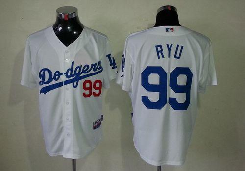 Dodgers #99 Hyun-Jin Ryu White Cool Base Stitched MLB Jersey Dodgers #99 Hyun-Jin Ryu White Cool Base Stitched MLB Jersey