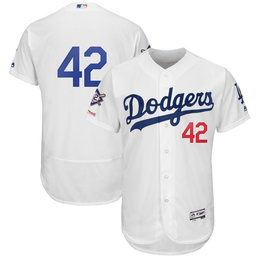 Los Angeles Dodgers #42 Majestic 2019 Jackie Robinson Day Flex Base Jersey White Los Angeles Dodgers #42 Majestic 2019 Jackie Robinson Day Flex Base Jersey White