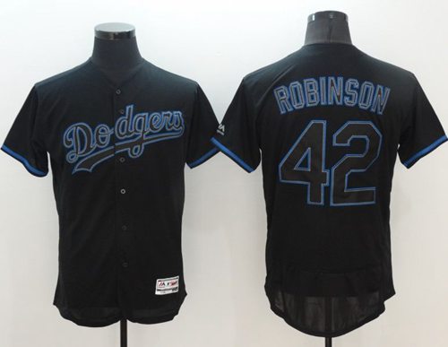 Dodgers #42 Jackie Robinson Black Fashion Flexbase Authentic Collection Stitched MLB Jersey Dodgers #42 Jackie Robinson Black Fashion Flexbase Authentic Collection Stitched MLB Jersey