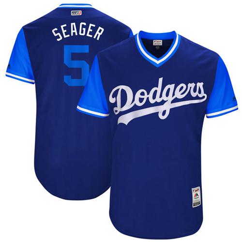 Dodgers #5 Corey Seager Royal "Seager" Players Weekend Authentic Stitched MLB Jersey Dodgers #5 Corey Seager Royal "Seager" Players Weekend Authentic Stitched MLB Jersey