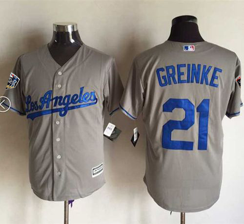 Dodgers #21 Zack Greinke Grey New Cool Base 2018 World Series Stitched MLB Jersey Dodgers #21 Zack Greinke Grey New Cool Base 2018 World Series Stitched MLB Jersey
