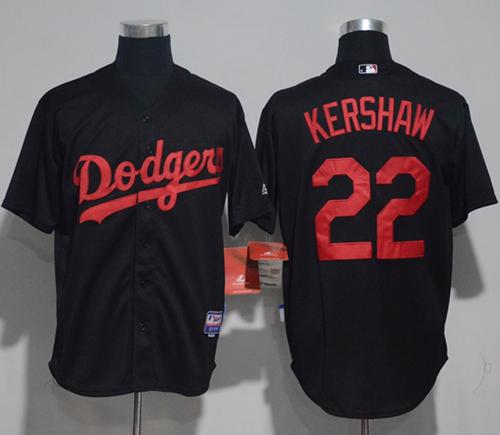 Dodgers #22 Clayton Kershaw Black Strip Stitched MLB Jersey Dodgers #22 Clayton Kershaw Black Strip Stitched MLB Jersey