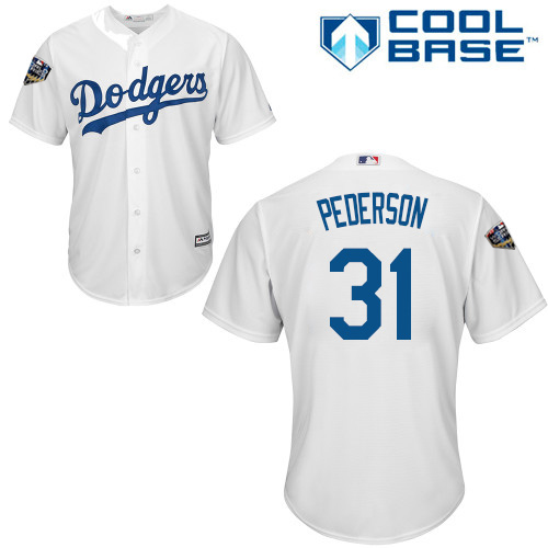 Dodgers #31 Joc Pederson White New Cool Base 2018 World Series Stitched MLB Jersey Dodgers #31 Joc Pederson White New Cool Base 2018 World Series Stitched MLB Jersey