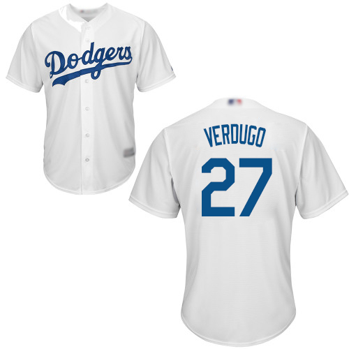 Dodgers #27 Alex Verdugo White New Cool Base Stitched MLB Jersey Dodgers #27 Alex Verdugo White New Cool Base Stitched MLB Jersey