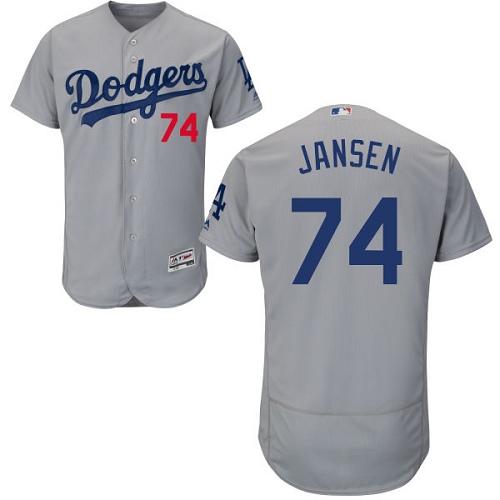 Dodgers #74 Kenley Jansen Grey Flexbase Authentic Collection Stitched MLB Jersey Dodgers #74 Kenley Jansen Grey Flexbase Authentic Collection Stitched MLB Jersey