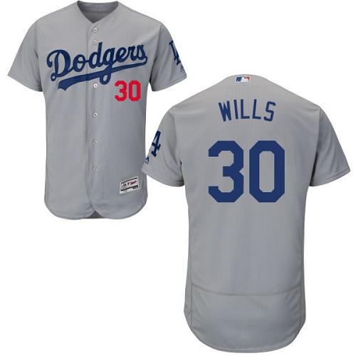 Dodgers #30 Maury Wills Grey Flexbase Authentic Collection Stitched MLB Jersey Dodgers #30 Maury Wills Grey Flexbase Authentic Collection Stitched MLB Jersey
