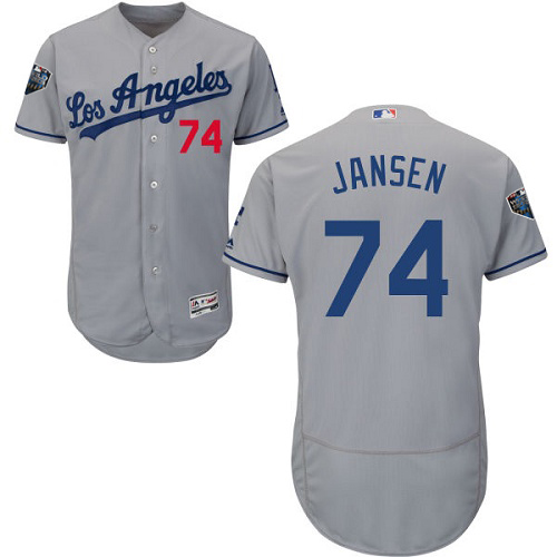 Dodgers #74 Kenley Jansen Grey Flexbase Authentic Collection 2018 World Series Stitched MLB Jersey Dodgers #74 Kenley Jansen Grey Flexbase Authentic Collection 2018 World Series Stitched MLB Jersey