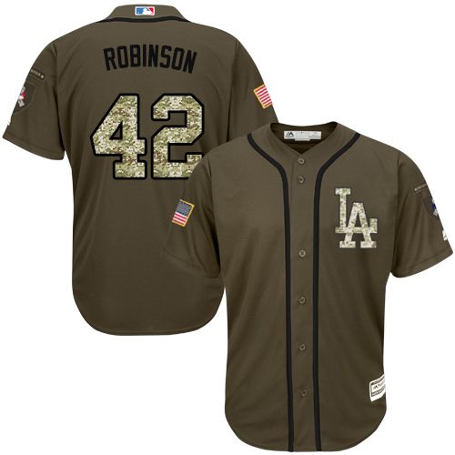 Dodgers #42 Jackie Robinson Green Salute to Service Stitched MLB Jersey Dodgers #42 Jackie Robinson Green Salute to Service Stitched MLB Jersey