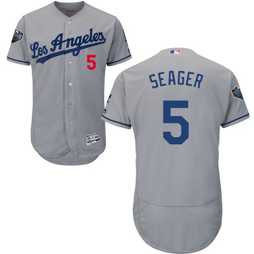 Dodgers #5 Corey Seager Grey Flexbase Authentic Collection 2018 World Series Stitched MLB Jersey Dodgers #5 Corey Seager Grey Flexbase Authentic Collection 2018 World Series Stitched MLB Jersey