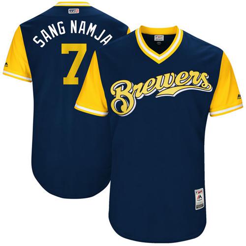 Brewers #7 Eric Thames Navy 