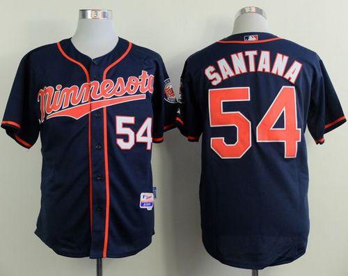 Twins #54 Ervin Santana Navy Blue Alternate Road Cool Base Stitched MLB Jersey Twins #54 Ervin Santana Navy Blue Alternate Road Cool Base Stitched MLB Jersey