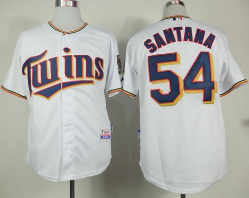 Twins #54 Ervin Santana White Home Cool Base Stitched MLB Jersey Twins #54 Ervin Santana White Home Cool Base Stitched MLB Jersey
