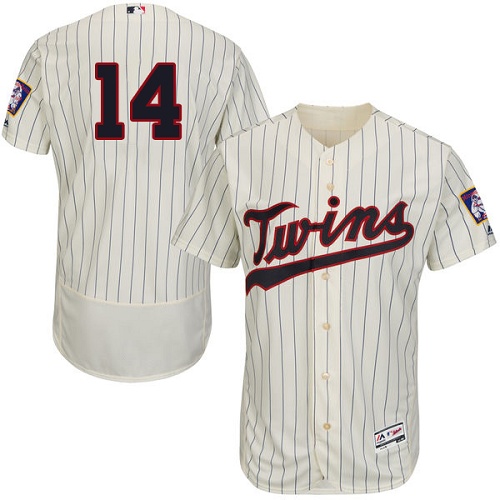Twins #14 Kent Hrbek Cream Strip Flexbase Authentic Collection Stitched MLB Jersey Twins #14 Kent Hrbek Cream Strip Flexbase Authentic Collection Stitched MLB Jersey