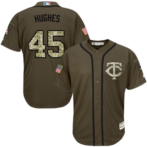 Twins #45 Phil Hughes Green Salute to Service Stitched MLB Jersey Twins #45 Phil Hughes Green Salute to Service Stitched MLB Jersey