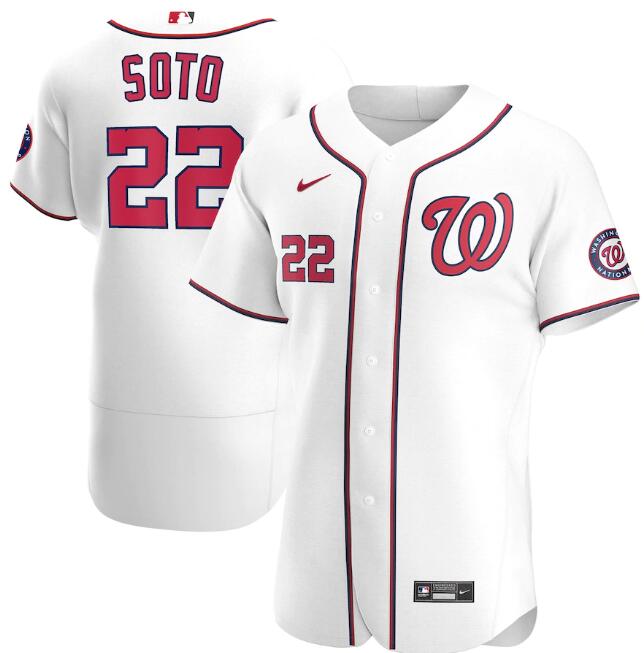 Men's Washington Nationals #22 Juan Soto White MLB Flex Base Stitched Jersey Men's Washington Nationals #22 Juan Soto White MLB Flex Base Stitched Jersey