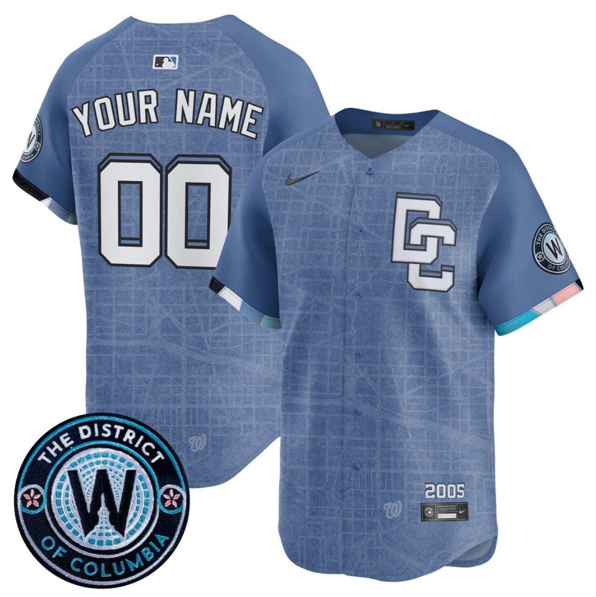 Men's Washington Nationals ACTIVE PLAYER Custom Blue 2025 City Connect Limited Stitched Baseball Jersey Men's Washington Nationals ACTIVE PLAYER Custom Blue 2025 City Connect Limited Stitched Baseball Jersey