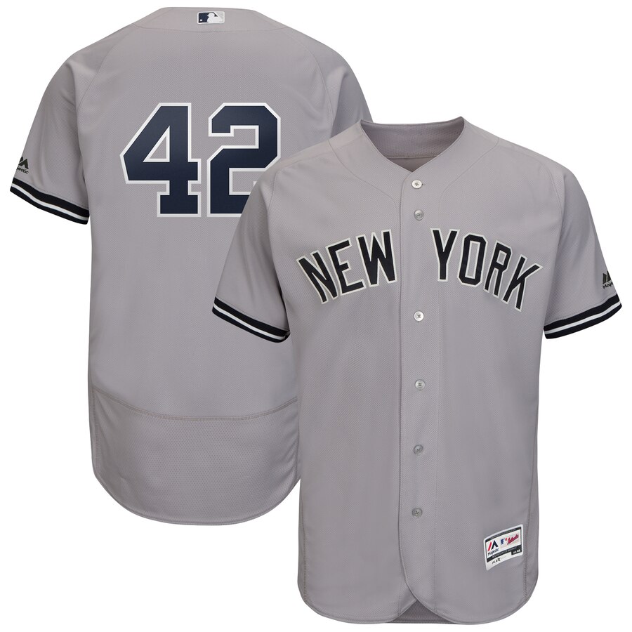 New York Yankees #42 Mariano Rivera Majestic 2019 Hall of Fame Authentic Collection Flex Base Player Jersey Gray New York Yankees #42 Mariano Rivera Majestic 2019 Hall of Fame Authentic Collection Flex Base Player Jersey Gray