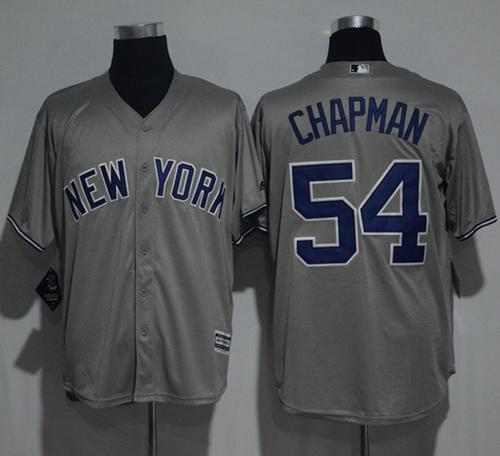 Yankees #54 Aroldis Chapman Grey New Cool Base Stitched MLB Jersey Yankees #54 Aroldis Chapman Grey New Cool Base Stitched MLB Jersey