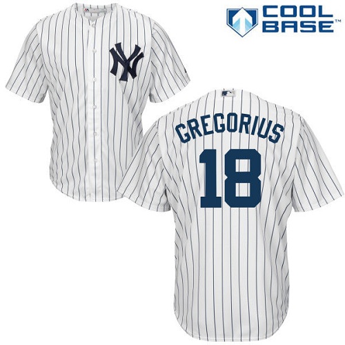 Yankees #18 Didi Gregorius White Strip New Cool Base Stitched MLB Jersey Yankees #18 Didi Gregorius White Strip New Cool Base Stitched MLB Jersey