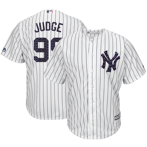 Yankees #99 Aaron Judge White Strip New Cool Base 2018 Stars & Stripes Stitched MLB Jersey Yankees #99 Aaron Judge White Strip New Cool Base 2018 Stars & Stripes Stitched MLB Jersey