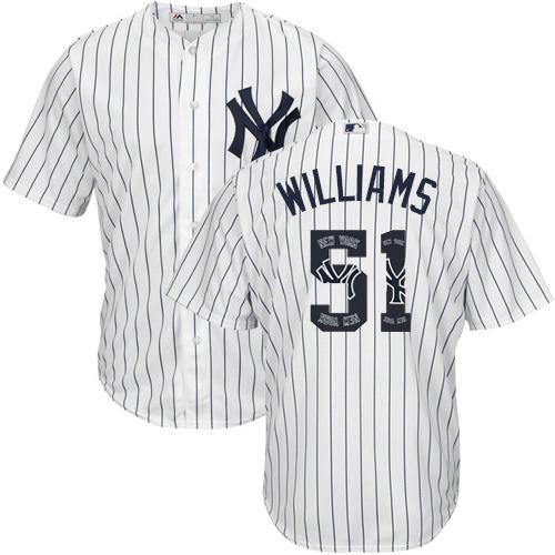 Yankees #51 Bernie Williams White Strip Team Logo Fashion Stitched MLB Jersey Yankees #51 Bernie Williams White Strip Team Logo Fashion Stitched MLB Jersey