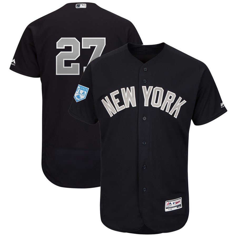 Yankees #27 Giancarlo Stanton Navy Alternate 2019 Spring Training Flex Base Stitched MLB Jersey Yankees #27 Giancarlo Stanton Navy Alternate 2019 Spring Training Flex Base Stitched MLB Jersey