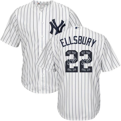 Yankees #22 Jacoby Ellsbury White Strip Team Logo Fashion Stitched MLB Jersey Yankees #22 Jacoby Ellsbury White Strip Team Logo Fashion Stitched MLB Jersey