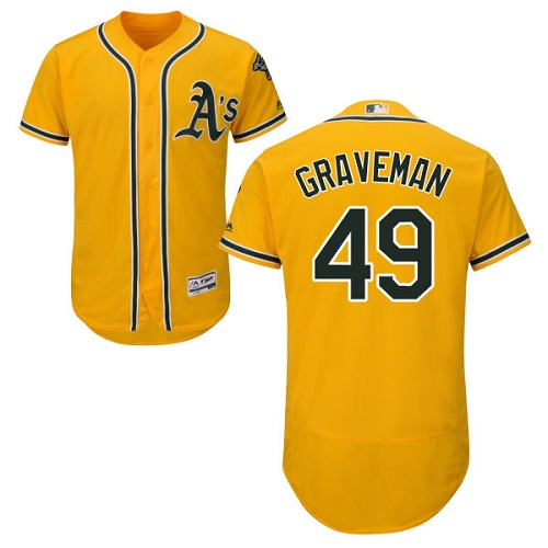 Athletics #49 Kendall Graveman Gold Flexbase Authentic Collection Stitched MLB Jersey Athletics #49 Kendall Graveman Gold Flexbase Authentic Collection Stitched MLB Jersey