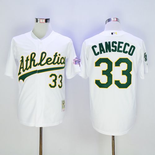 Mitchell And Ness Athletics #33 Jose Canseco White Throwback Stitched MLB Jersey Mitchell And Ness Athletics #33 Jose Canseco White Throwback Stitched MLB Jersey