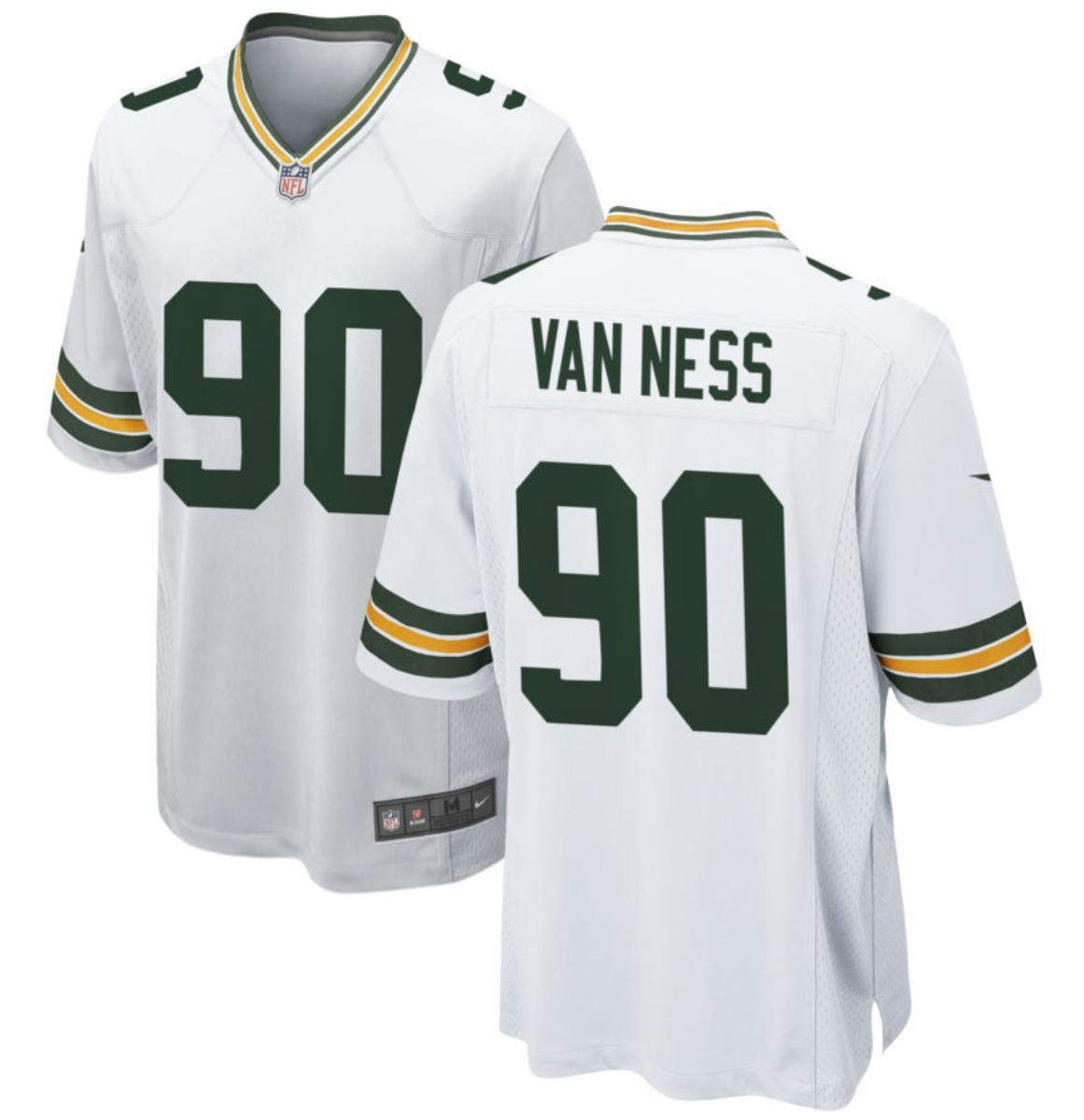 Men's Green Bay Packers #90 Lukas Van Ness White Stitched Game Jersey Men's Green Bay Packers #90 Lukas Van Ness White Stitched Game Jersey